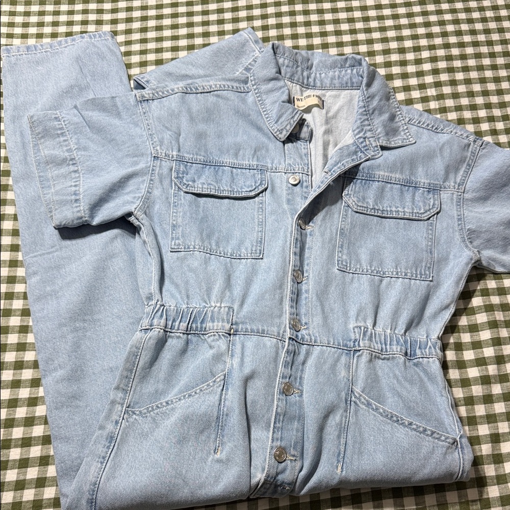 We The Free Sky Blue Denim Jumpsuit